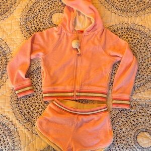 Sunuva terry cloth Hooded Zip Jacket & Shorts Set